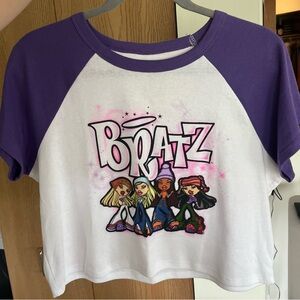Bratz Purple and White Cropped Graphic Tee